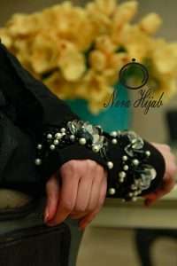 آستین تک جواهر دوزی مشکی 3