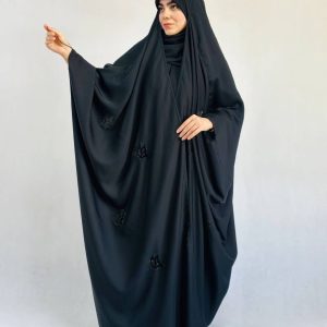 چادر مشکی عربی اصیل ندا مخمل پروانه نیمه دیزاین